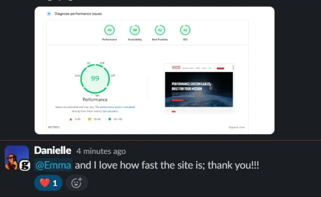 Client message